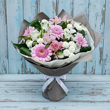 Букет цветов из:  Герберы, Альстромерии и Хризантемы в Яя