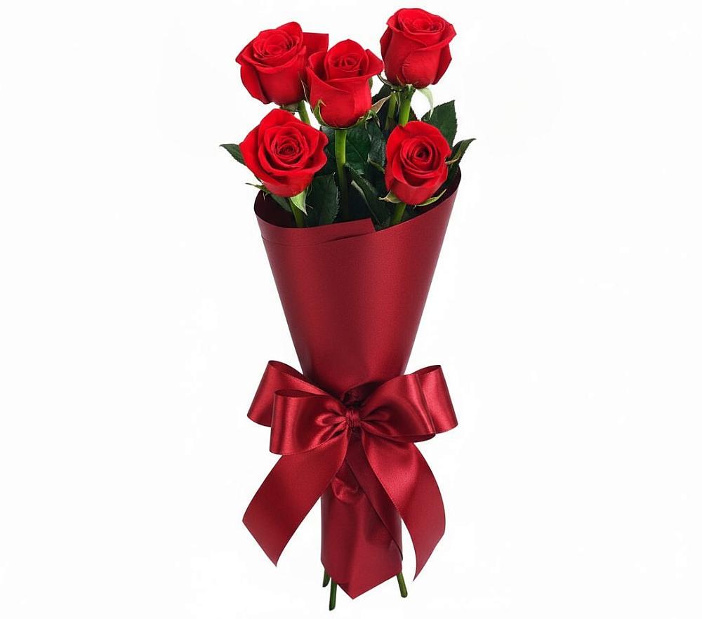 Букет 5 Красных роз Эдлесс Лав в Яя