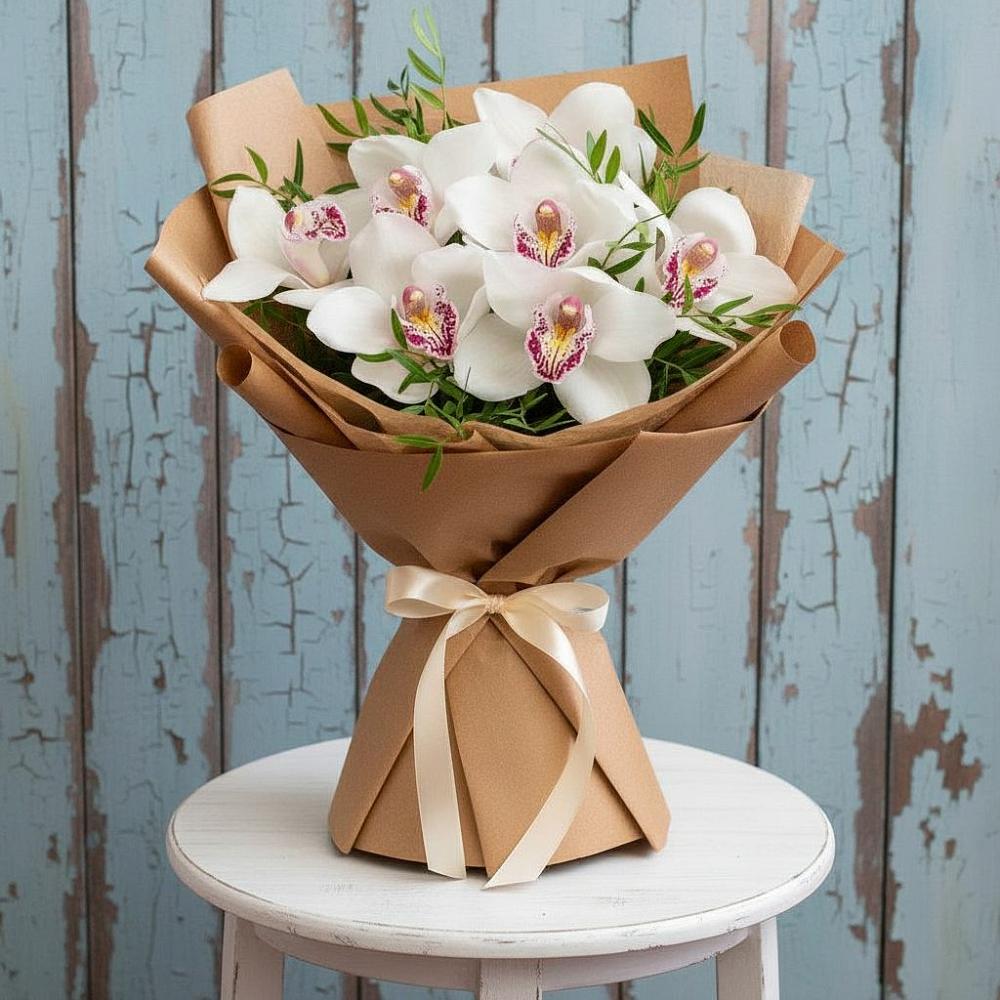 Букет цветов из: Орхидеи и Розы в Яя
