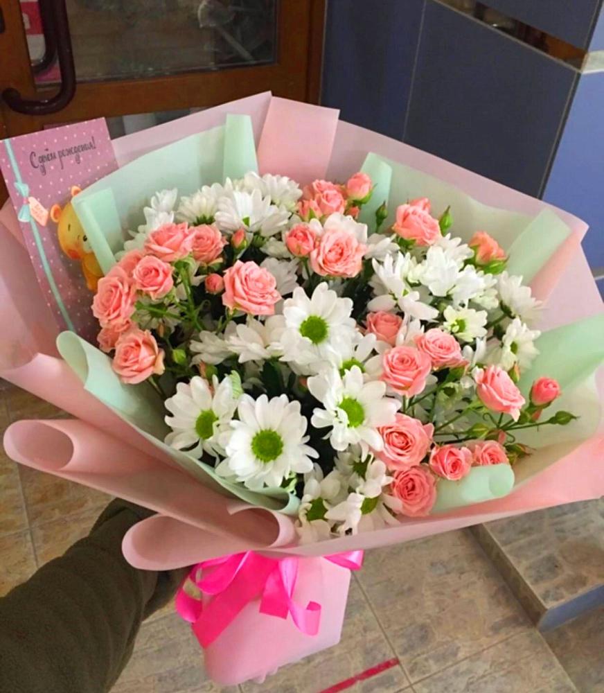 Букет цветов из: Розы и Хризантемы в Яя