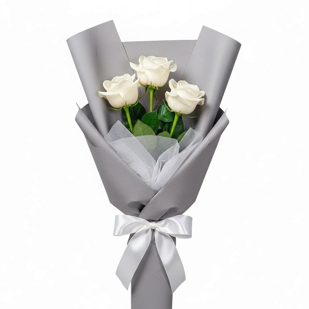 Букет 3 белые розы в Яя