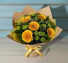 Букет цветов из:  Герберы и Хризантемы в Яя