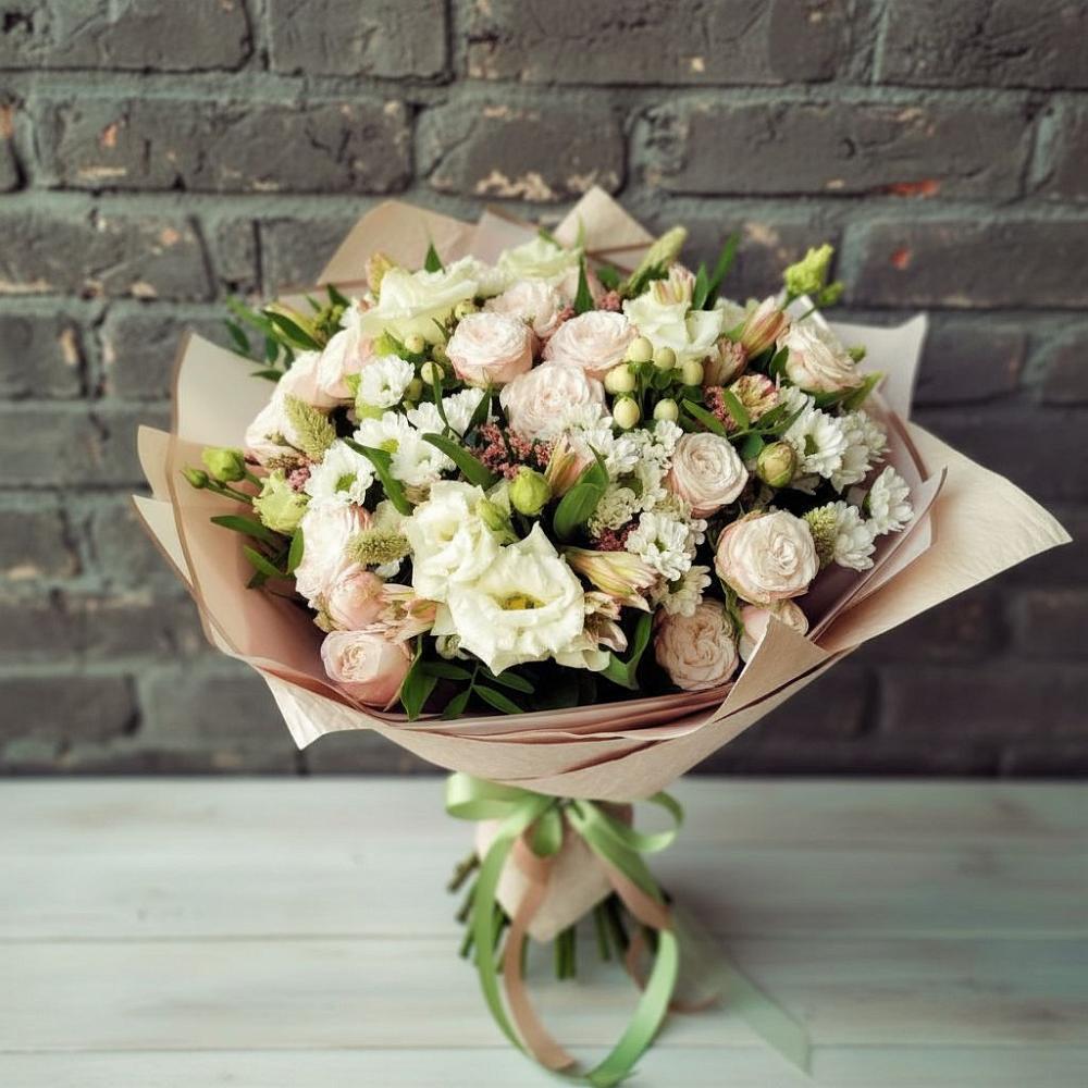 Букет цветов из: Альстромерии, Розы и Хризантемы в Яя