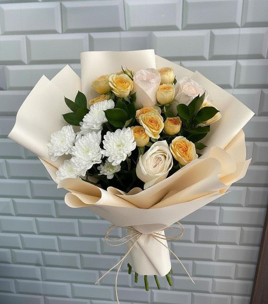 Букет цветов из: Розы и Хризантемы в Яя