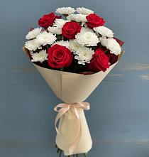 Букет цветов из:  Розы и Хризантемы в Яя