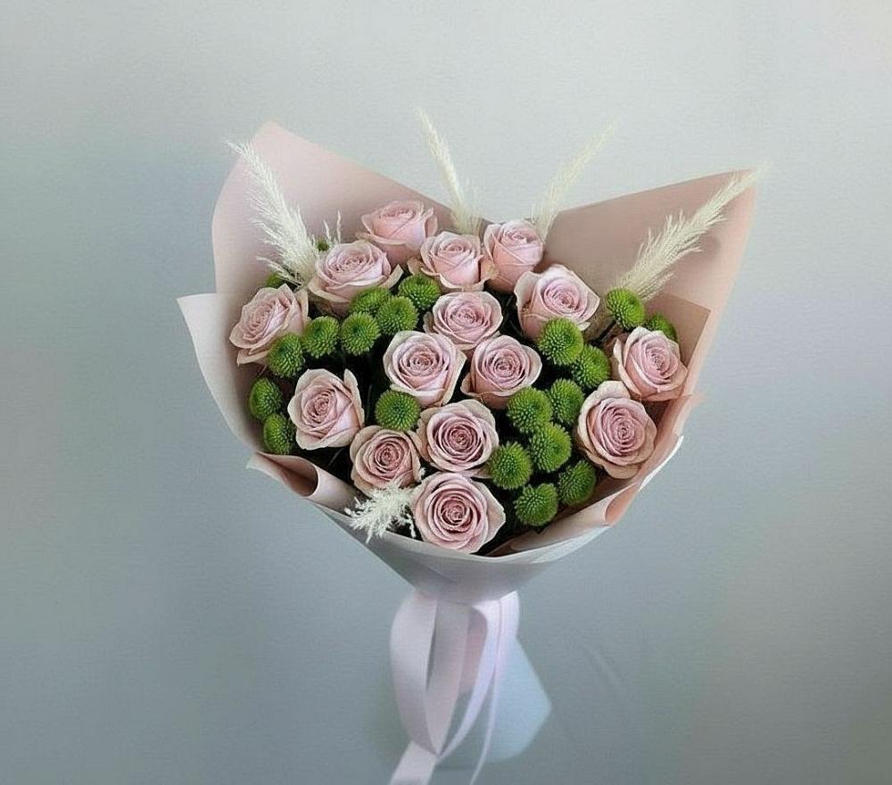 Букет цветов из: Розы и Хризантемы в Яя