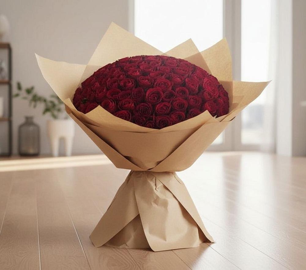 Букет 101 Красная роза в Яя