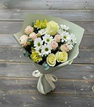 Букет цветов из:  Альстромерии, Розы и Хризантемы в Яя