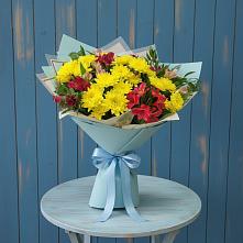Букет цветов из:  Альстромерии и Хризантемы в Яя