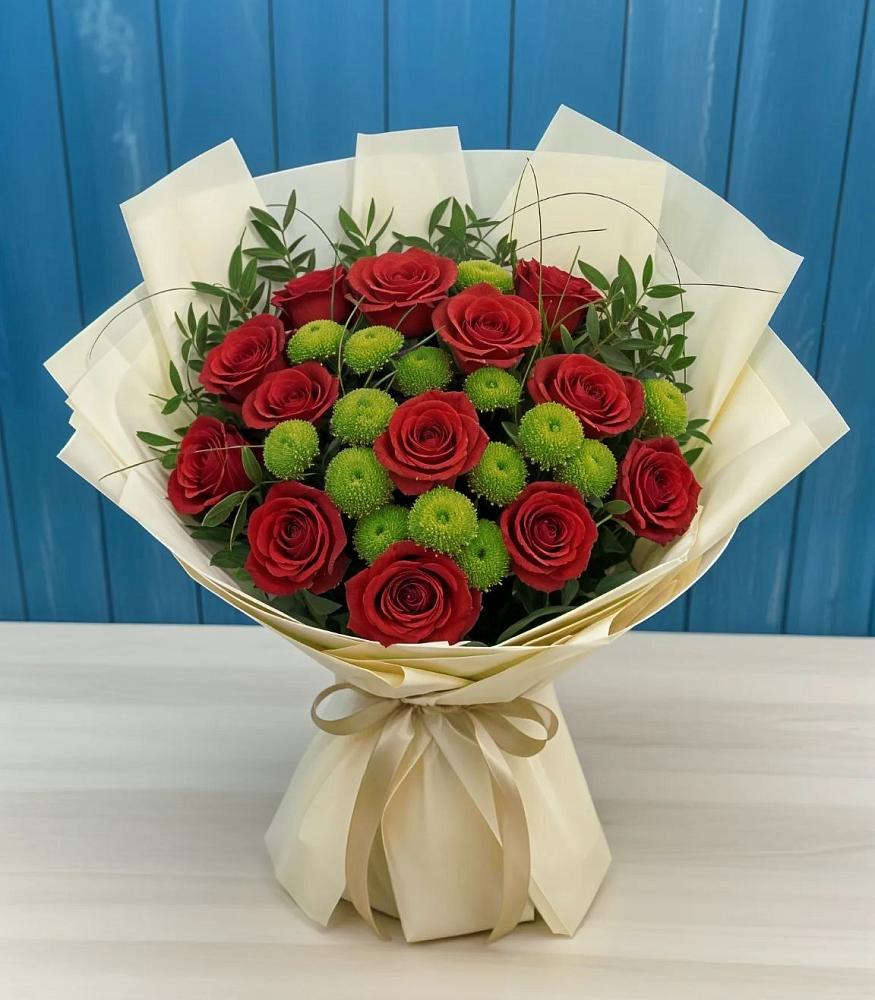 Букет цветов из: Розы и Хризантемы в Яя